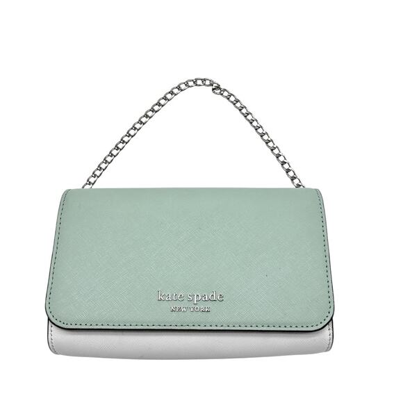 Kate Spade Cameron Crossbody Conversion Mini Bag Willow Green White Silver Chain - Picture 3 of 12